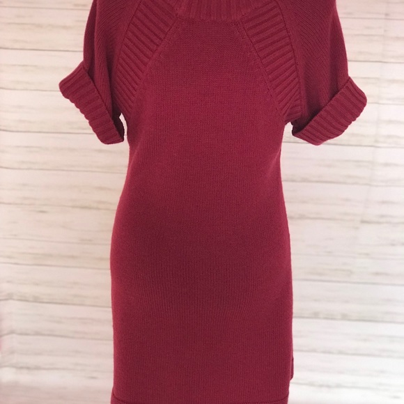 Plum sweater dress with front pockets - Picture 3 of 3